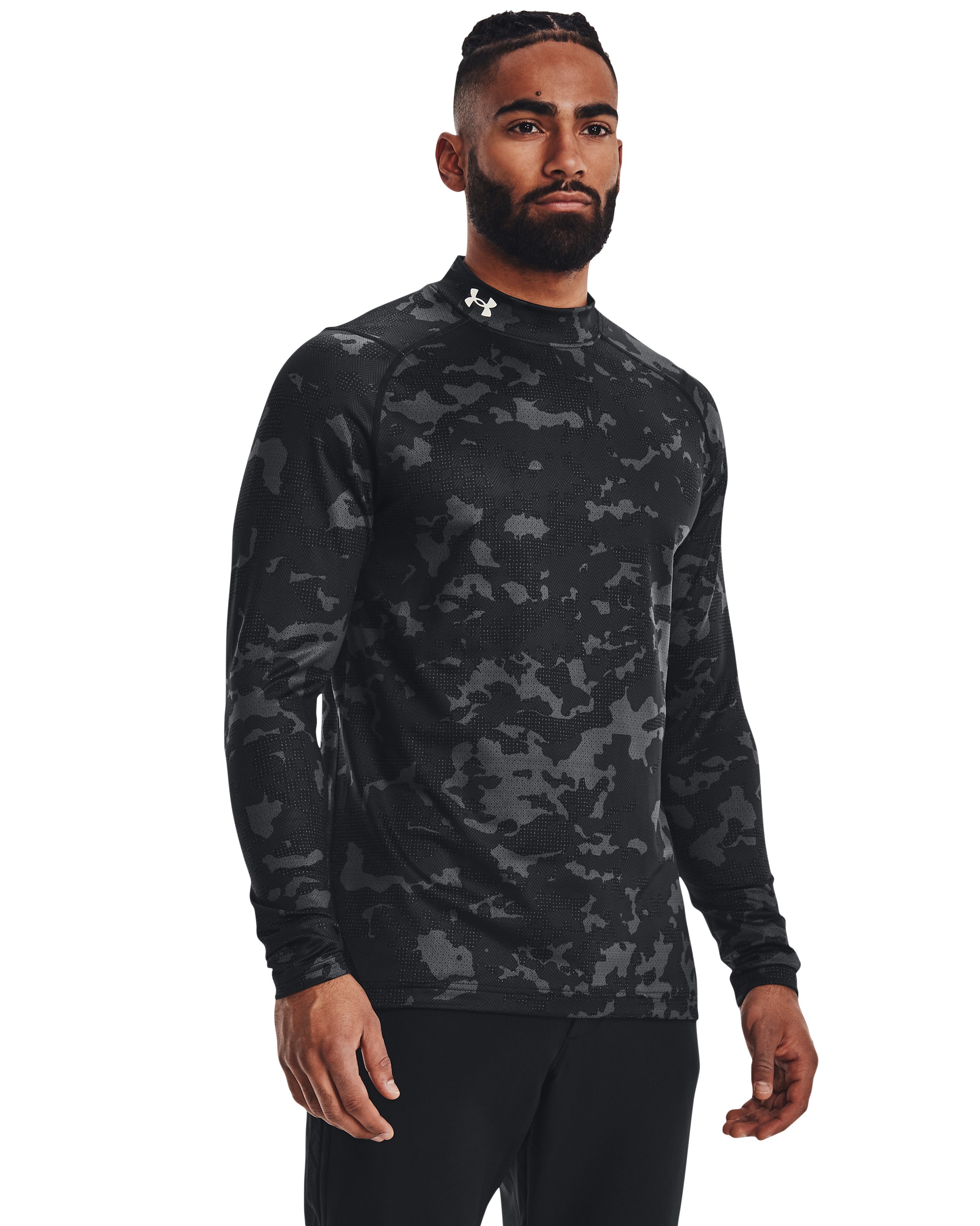 Men's ColdGear Infrared All Over Print Mock Long Sleeve, custom hoodie or sweatshirt with logo imprint 2