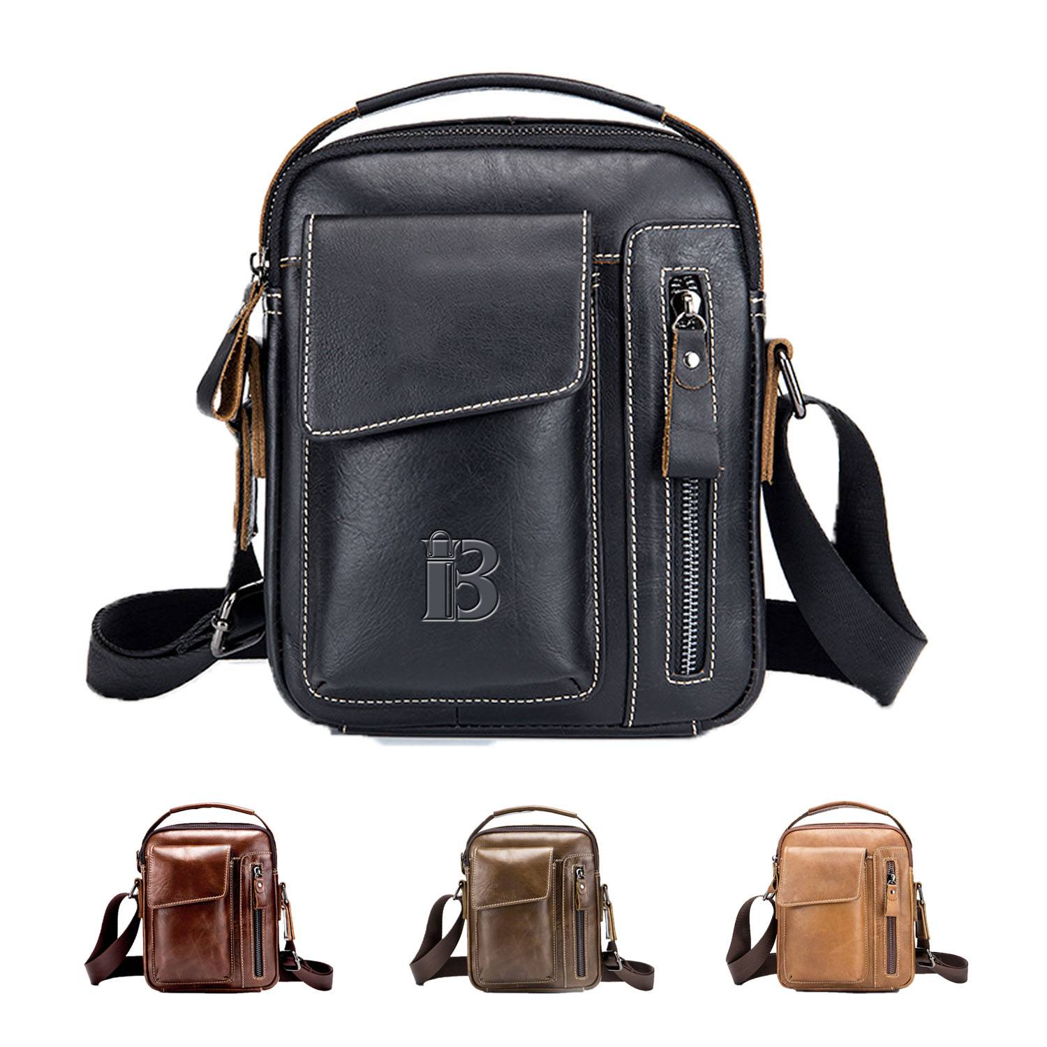 Genuine Leather Men's Retro Fashion Crossbody Bag 2