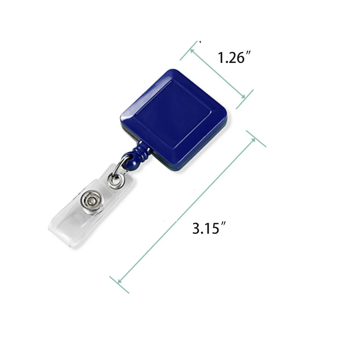 Retractable Square Badge Reel With Clip Holder 3