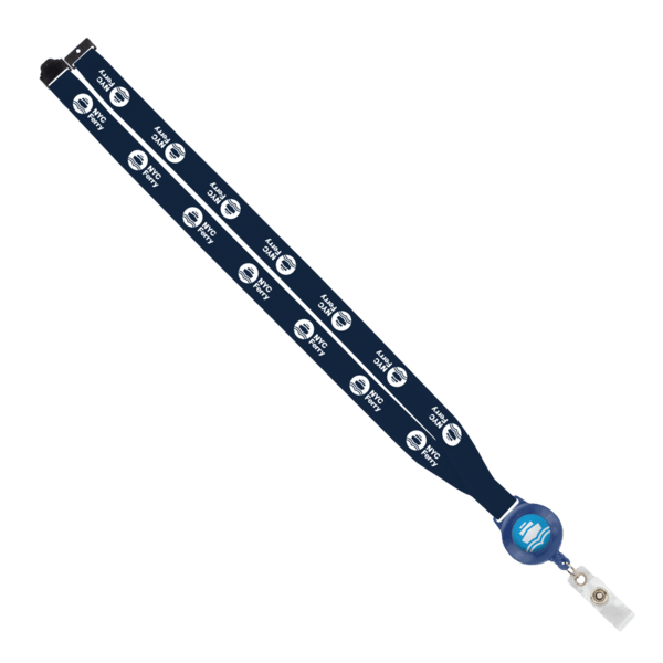 IMPORT 3/4" Polyester Lanyard with Retractable Badge Reel and IPH7 back of neck convenience release. 152