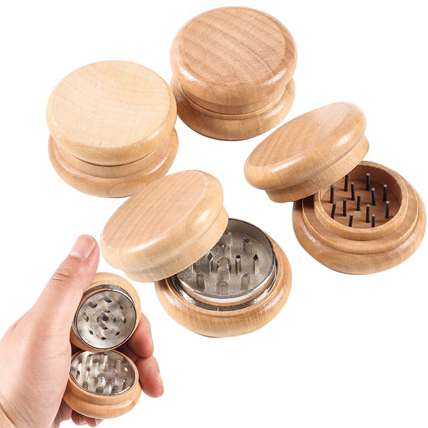 2" Wooden Spice Grinder 3