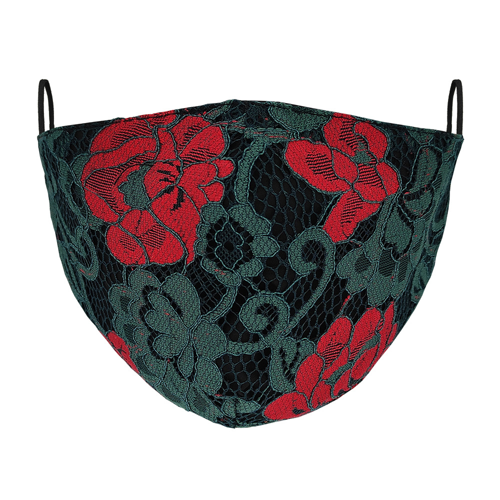 2 ply Lace Adults Face Mask w/Filter Pocket 3