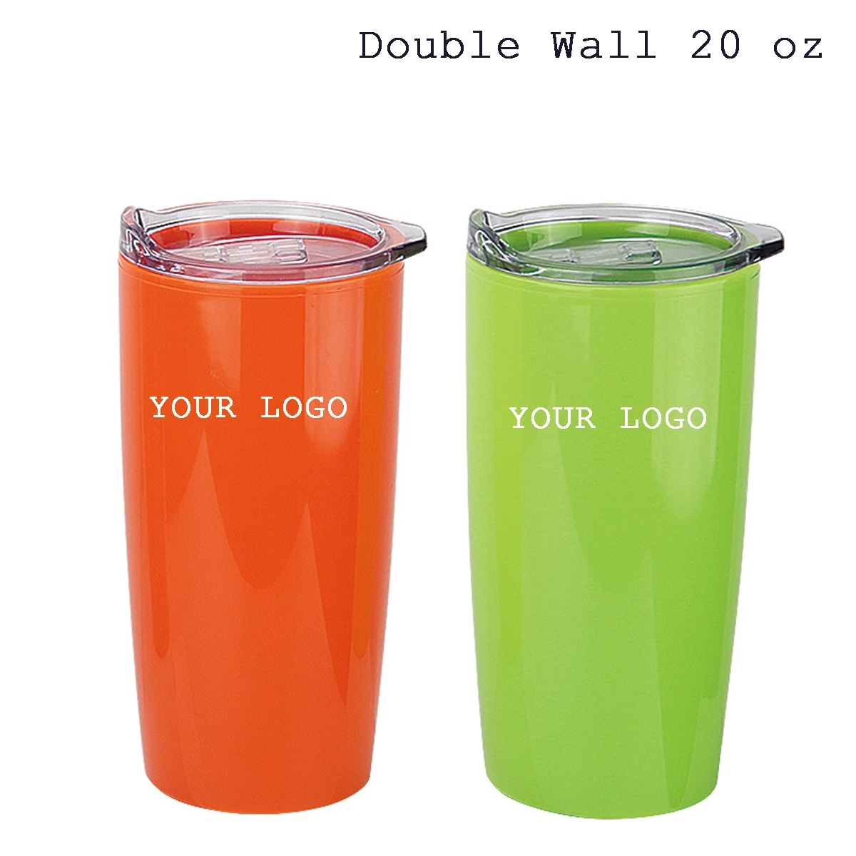20 Oz Plastic Double Wall Insulated Tumbler 4