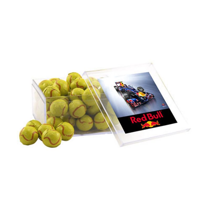 Acrylic Box with Chocolate Tennis Balls 1