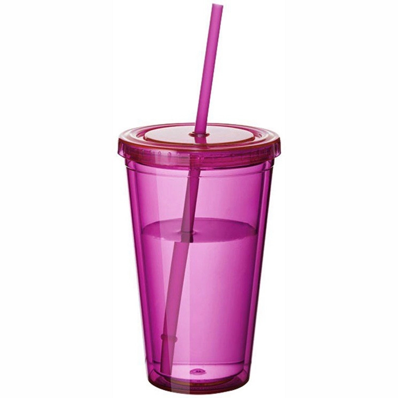 16 oz Double Wall Tumbler With Straw 3