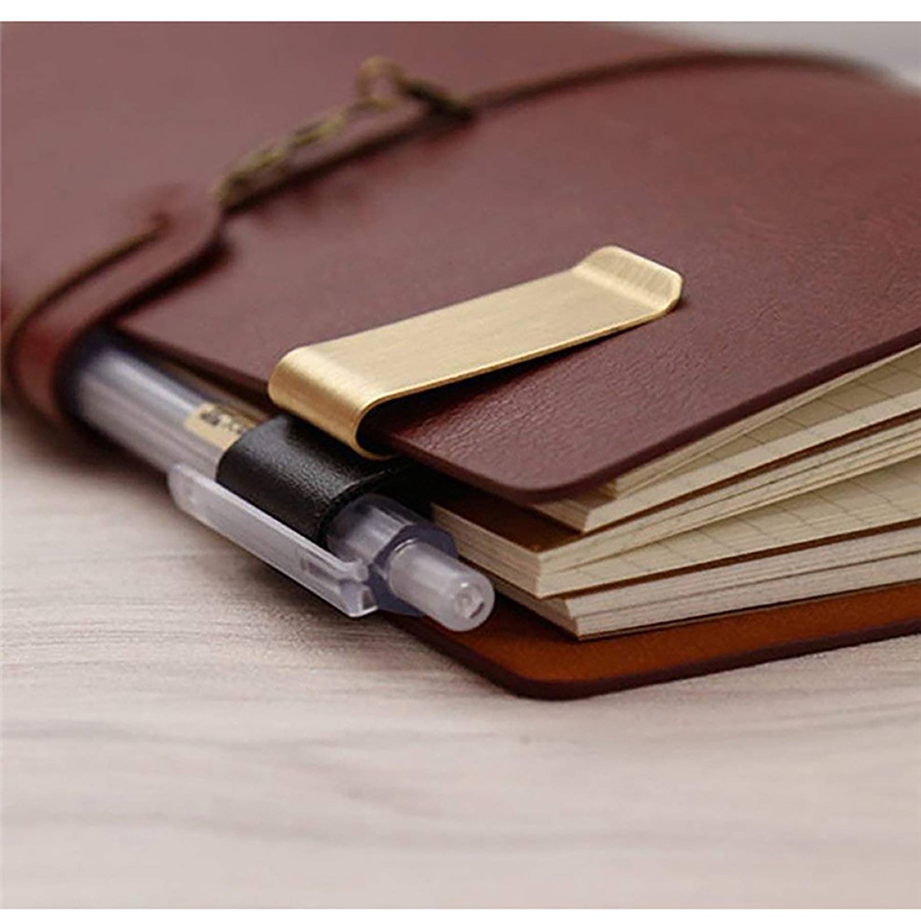 Retro PU Leather Pen Clip for Notebook Planner 6