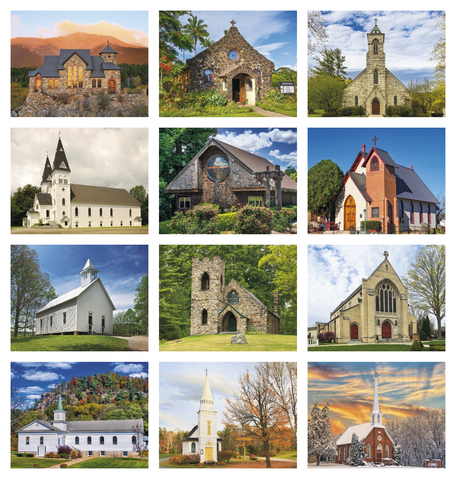 Good Value™ Scenic Churches - Stapled Calendar 5