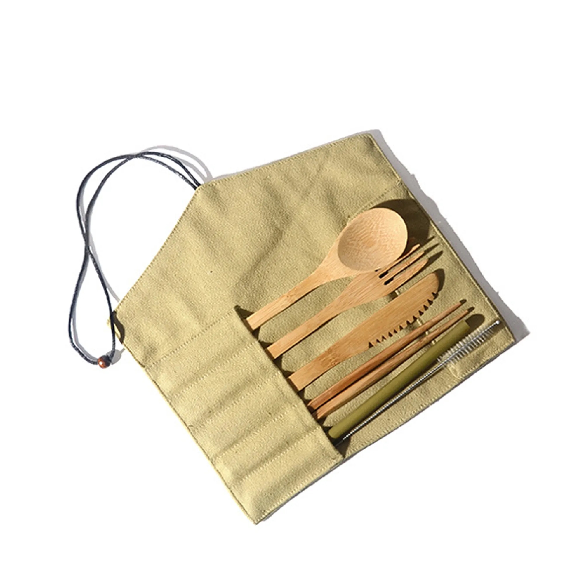 Reusable Bamboo Cutlery Set With Travel Pouch 5
