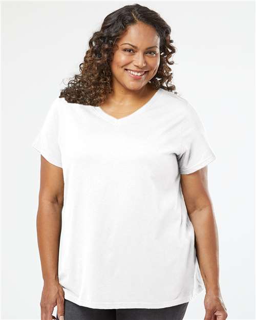 Women's Curvy Collection Fine Jersey V-Neck Tee - 3817 62
