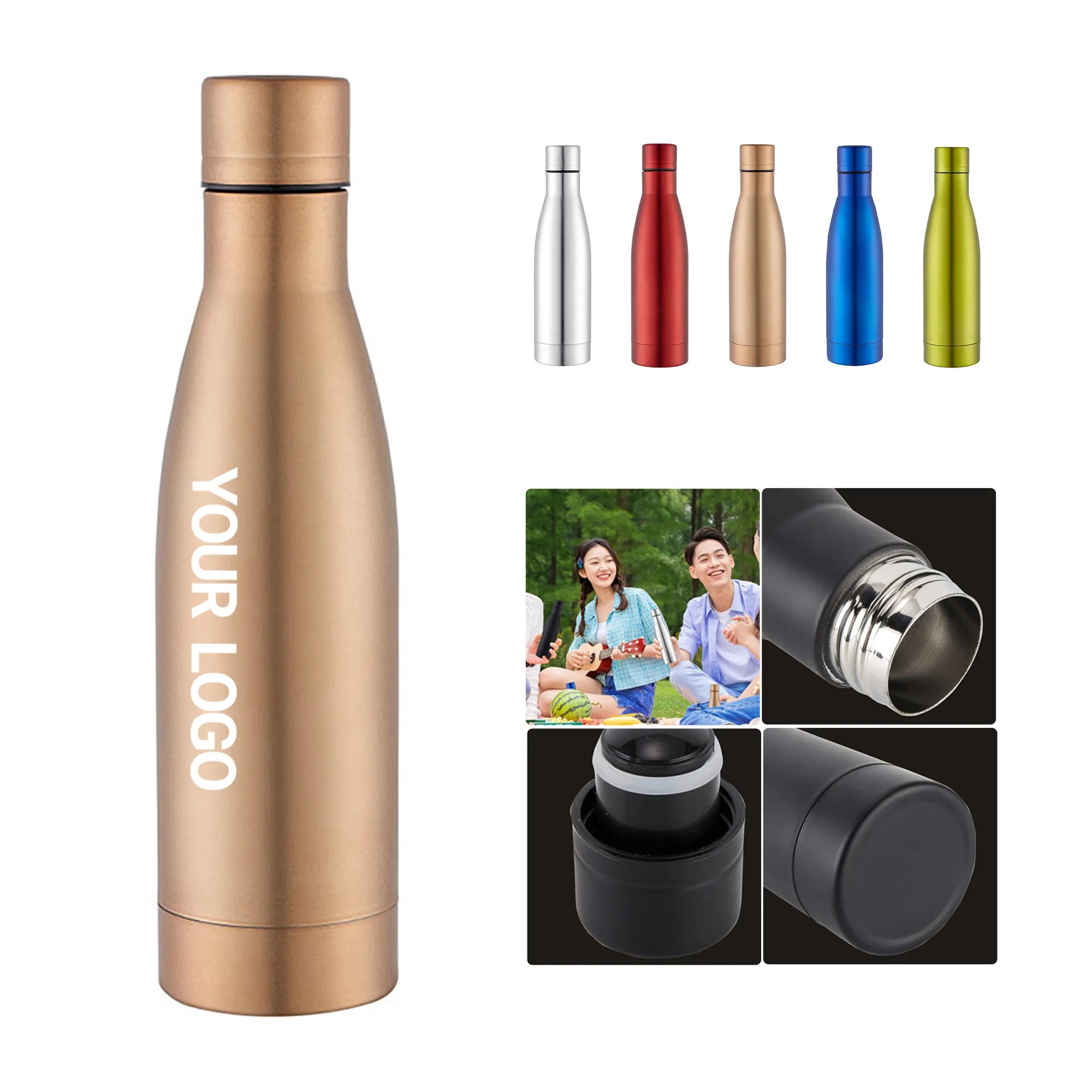 Vacuum Insulated Stainless Steel Wine Bottle Slim 2