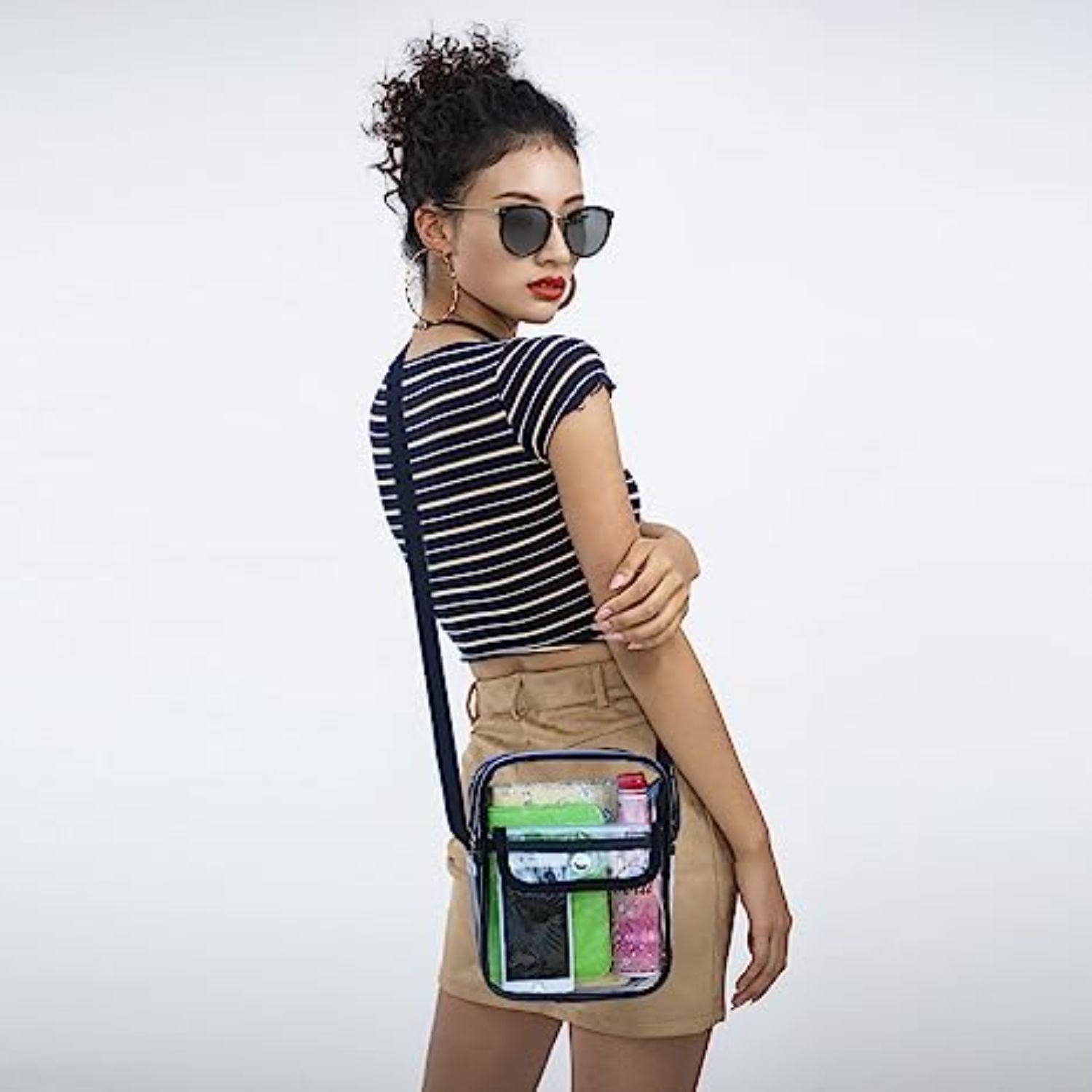 Stadium Approved Clear Purse Handbag PVC Crossbody Bag 4