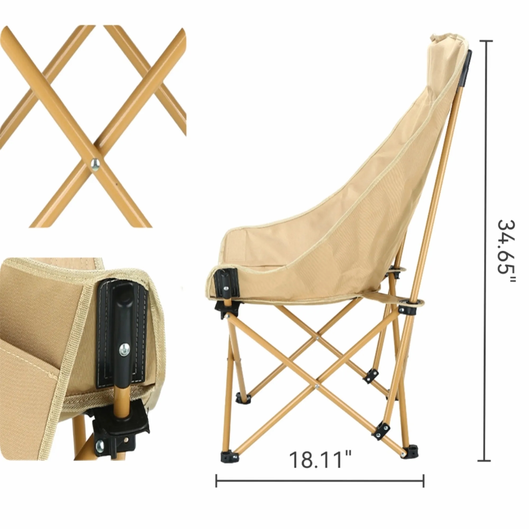 Outdoor 3-Position Adjustable Folding Moon Chair Storage Bag 3