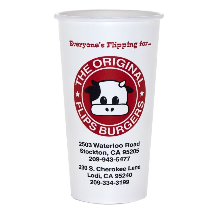 20/21/22 oz. Paper Cold Cup - Flexographic printed 2
