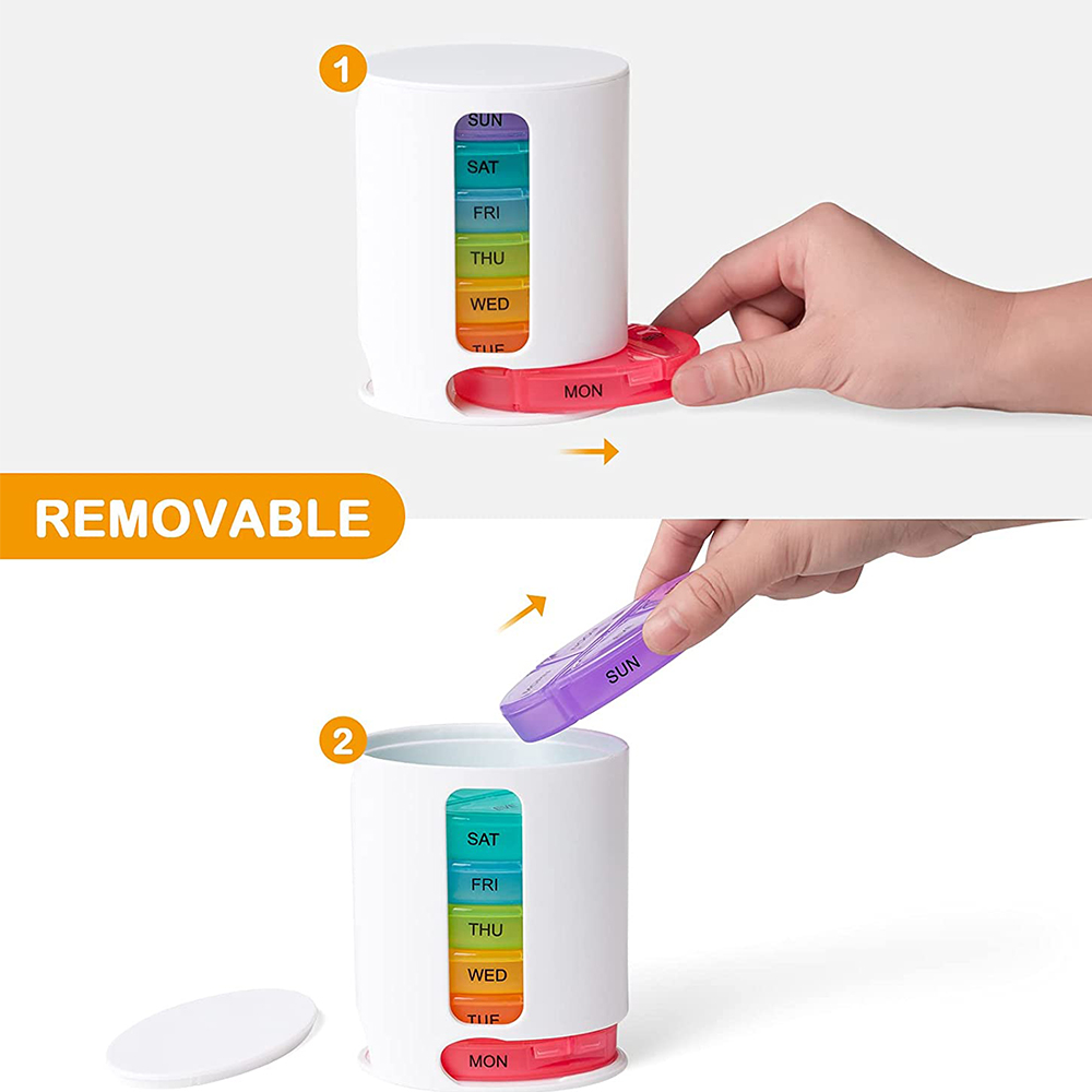 Pill Organizer 7 Day Cases Large Portable Medicine Box 5