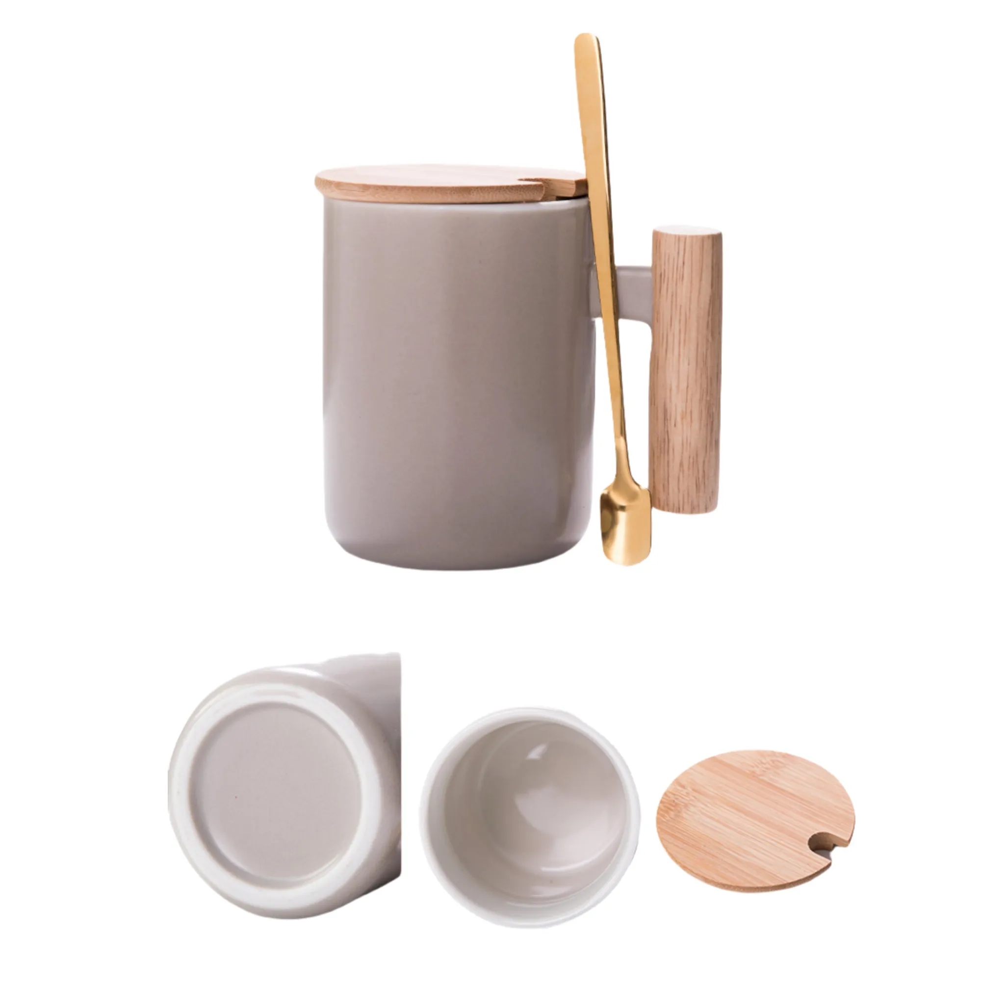 Ceramic Coffee Mug with Lid and Scoop 5