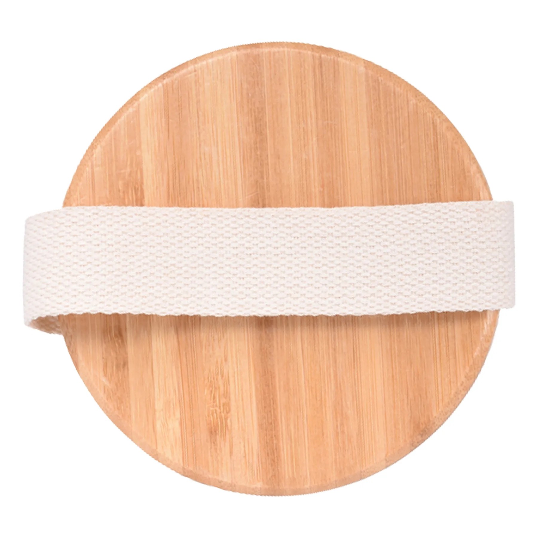 Round Wooden Bath Bristle Brush W/ Cloth Handle 2