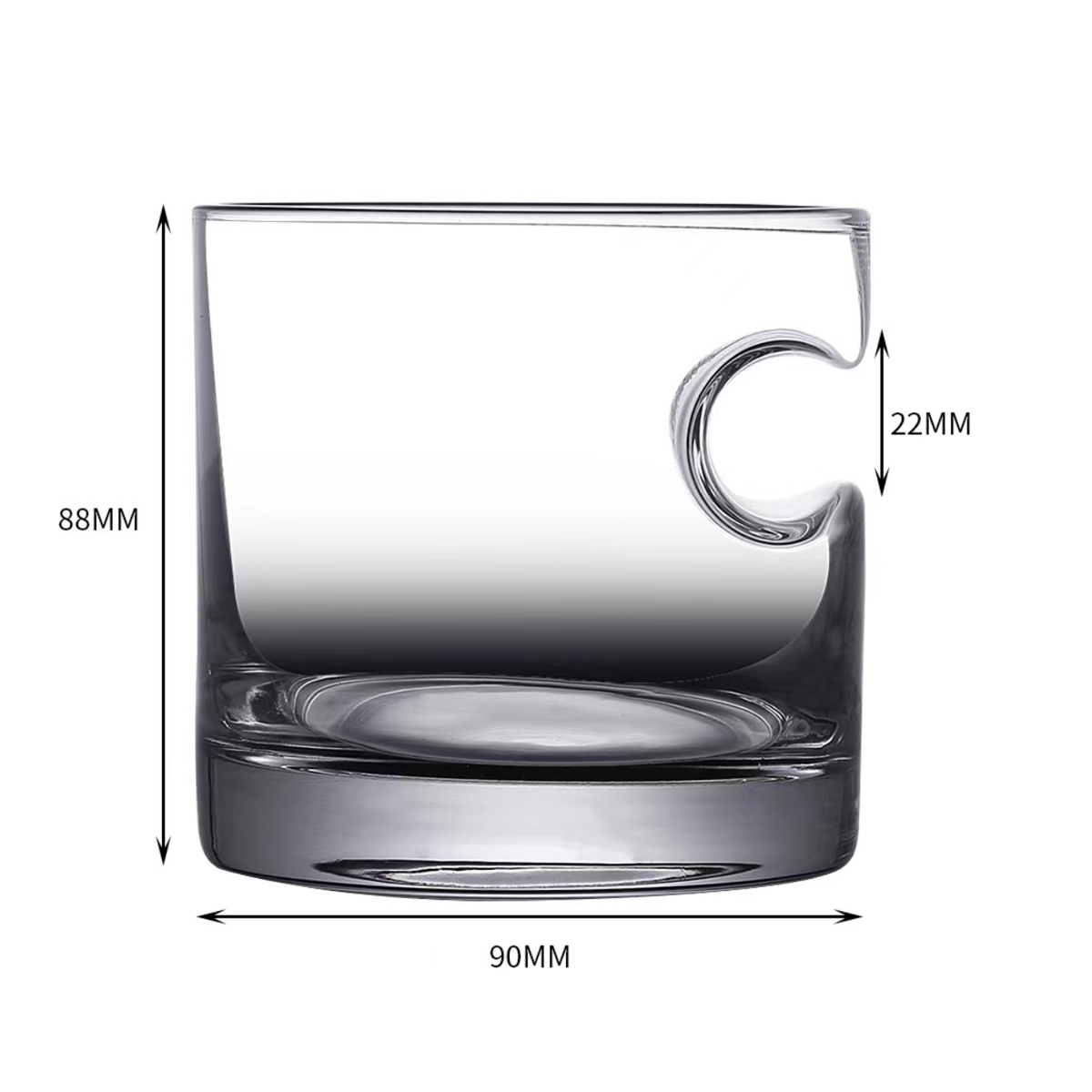 Square Retro Fashioned Whiskey Glass with Cigar Rest 6