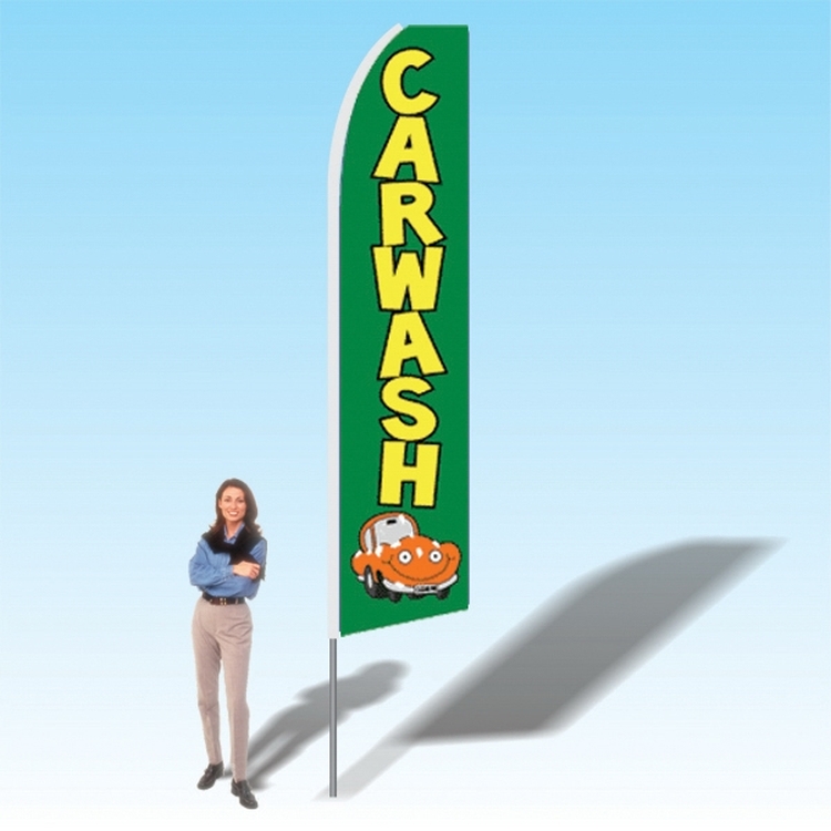 15FT Car Wash Green Advertising Banner Flag 2