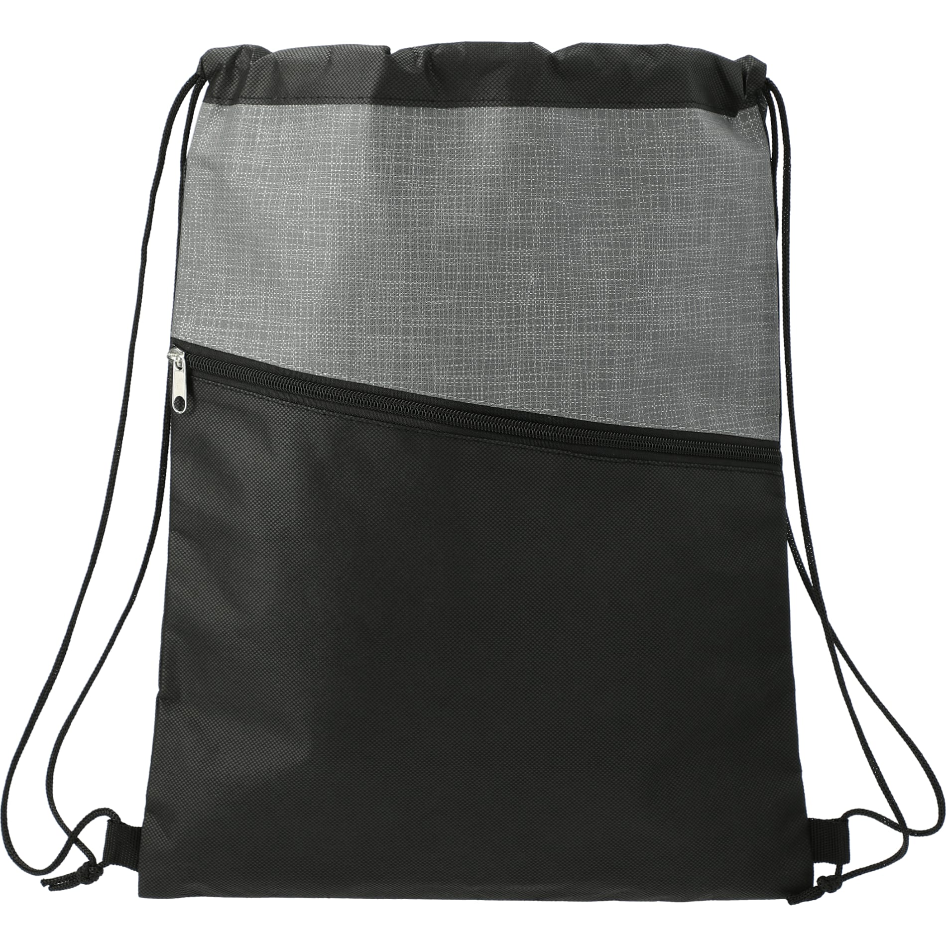 Cross Weave Zippered Drawstring Bag 4