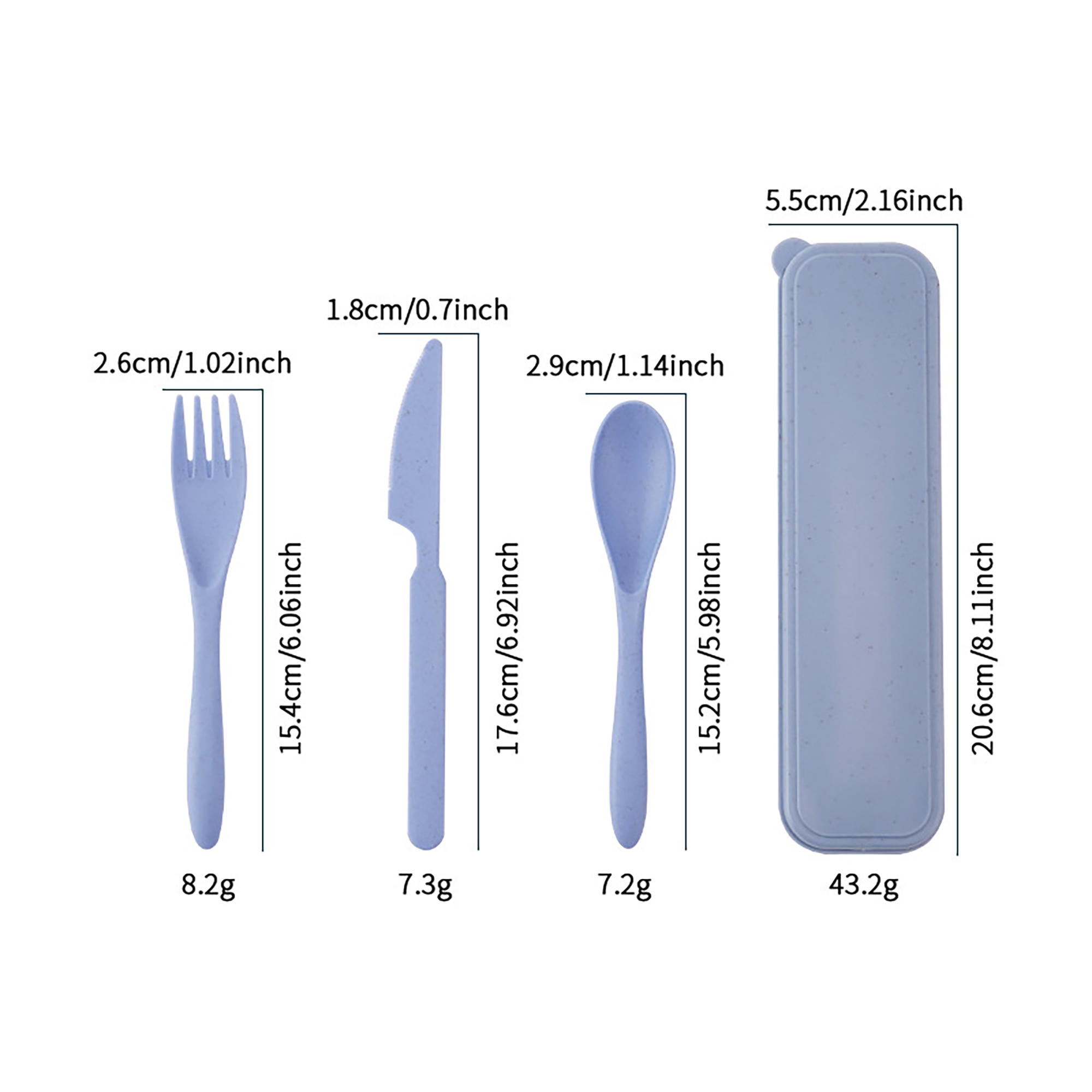Eco-Friendly Wheat Straw Travel Cutlery Set 3