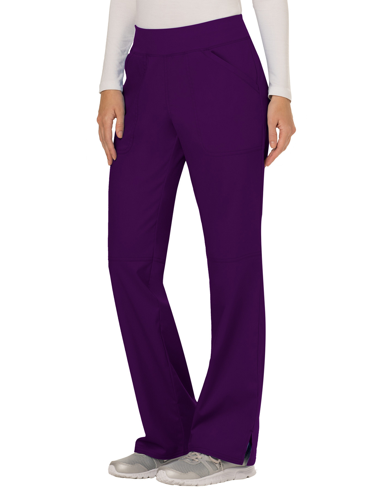Cherokee - Workwear Revolution - Women's 4-Pocket Mid Rise Straight Leg Pull-on Pant 1