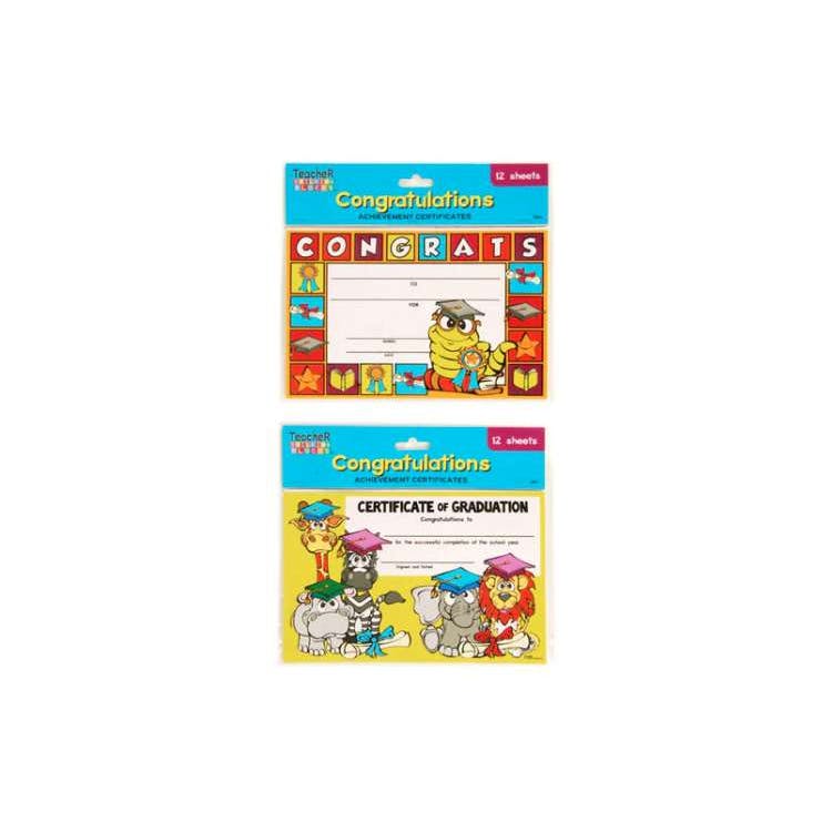 Congrats Certificates - 12 Pack
