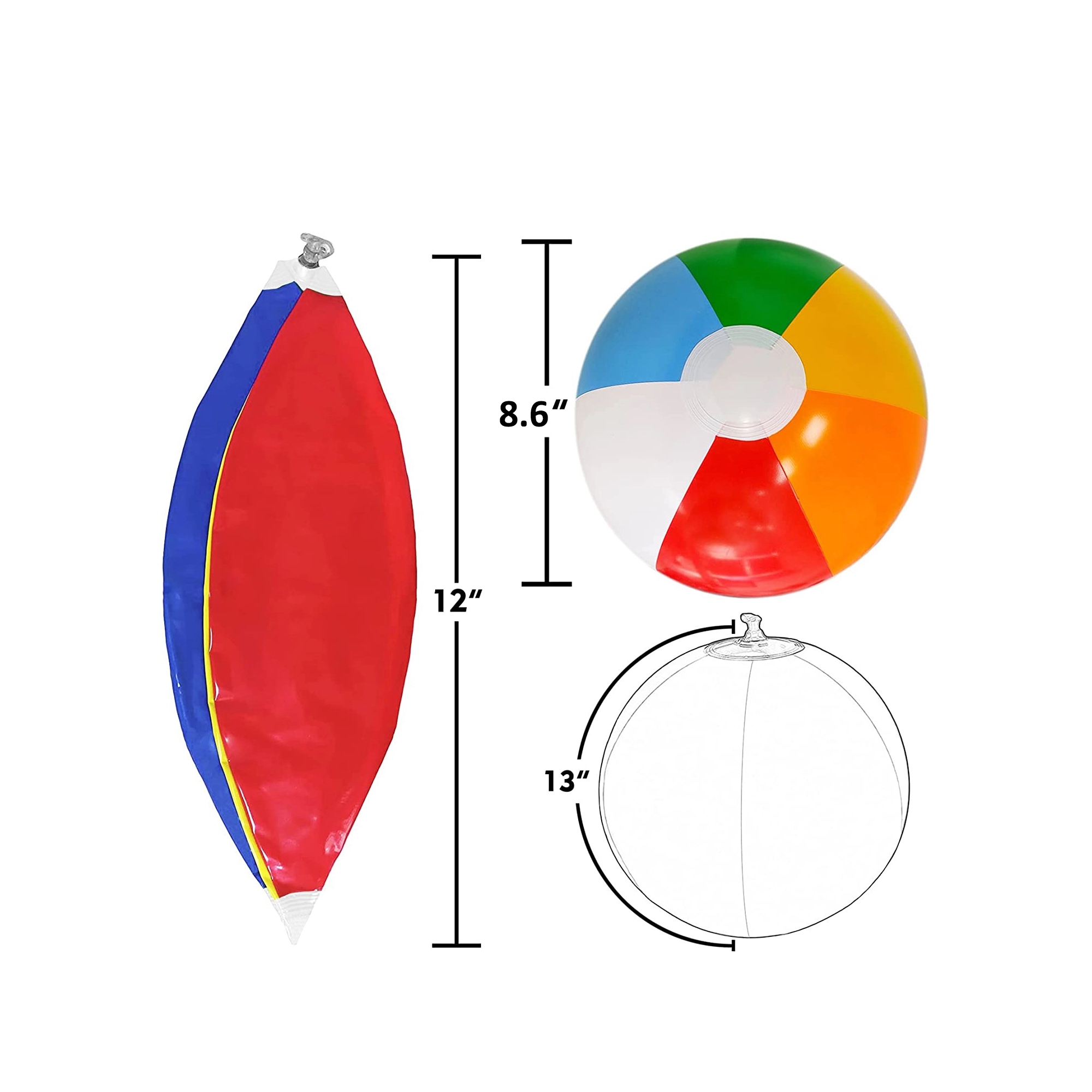 12' Rainbow Beach Balls 4