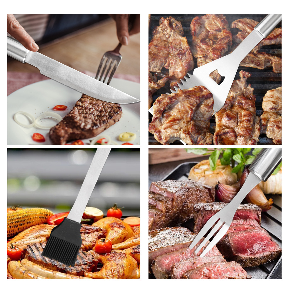 Stainless Steel 3 piece BBQ Set in Carry Bag 2