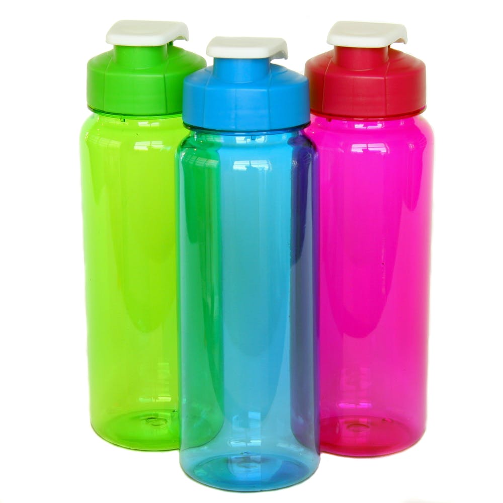 Flip Top Plastic Water Bottles - 21 oz Assorted Colors 2