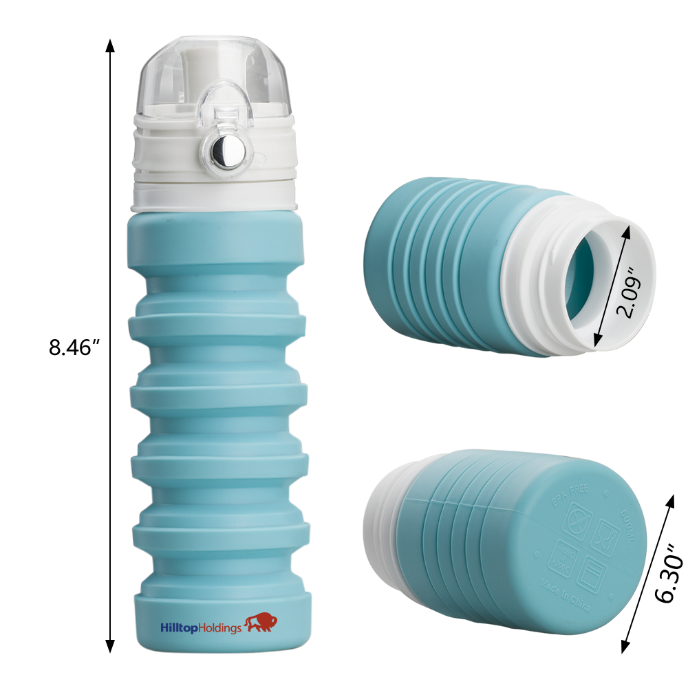 Pearch 17oz Silicone Collapsible Water Bottle 11