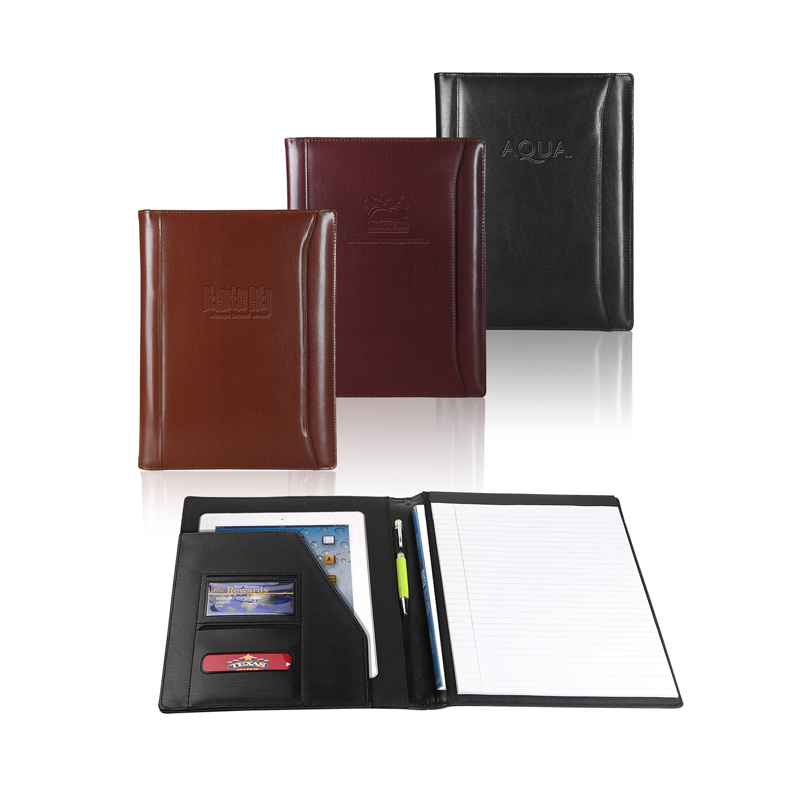 Black Atlantis Leather Non Zippered Padfolio