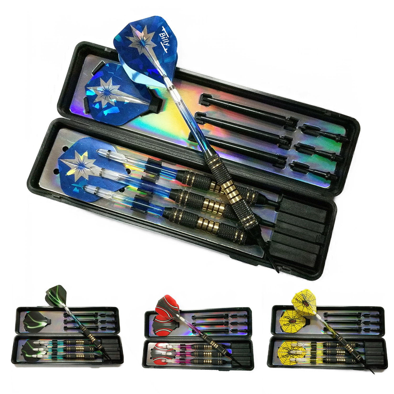 3pcs Durable Metal Tip Darts Set W/ Storage Box 2