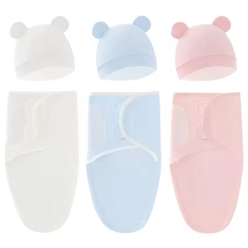 Baby Swaddle Wrap with Hat 2