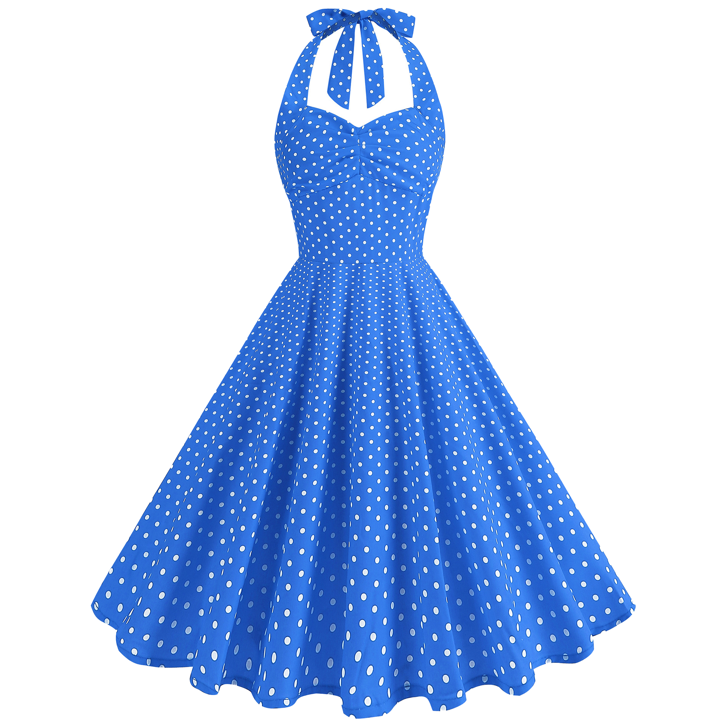 Polyester High Waisted Waist Cinched Neck Hanging Dress 8