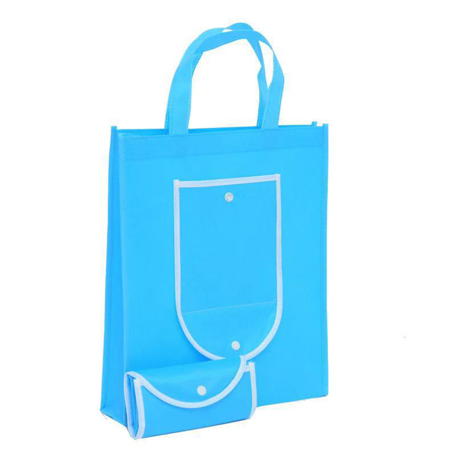 Non-Woven Foldable Tote Bag With White Edge Decoratoin 1
