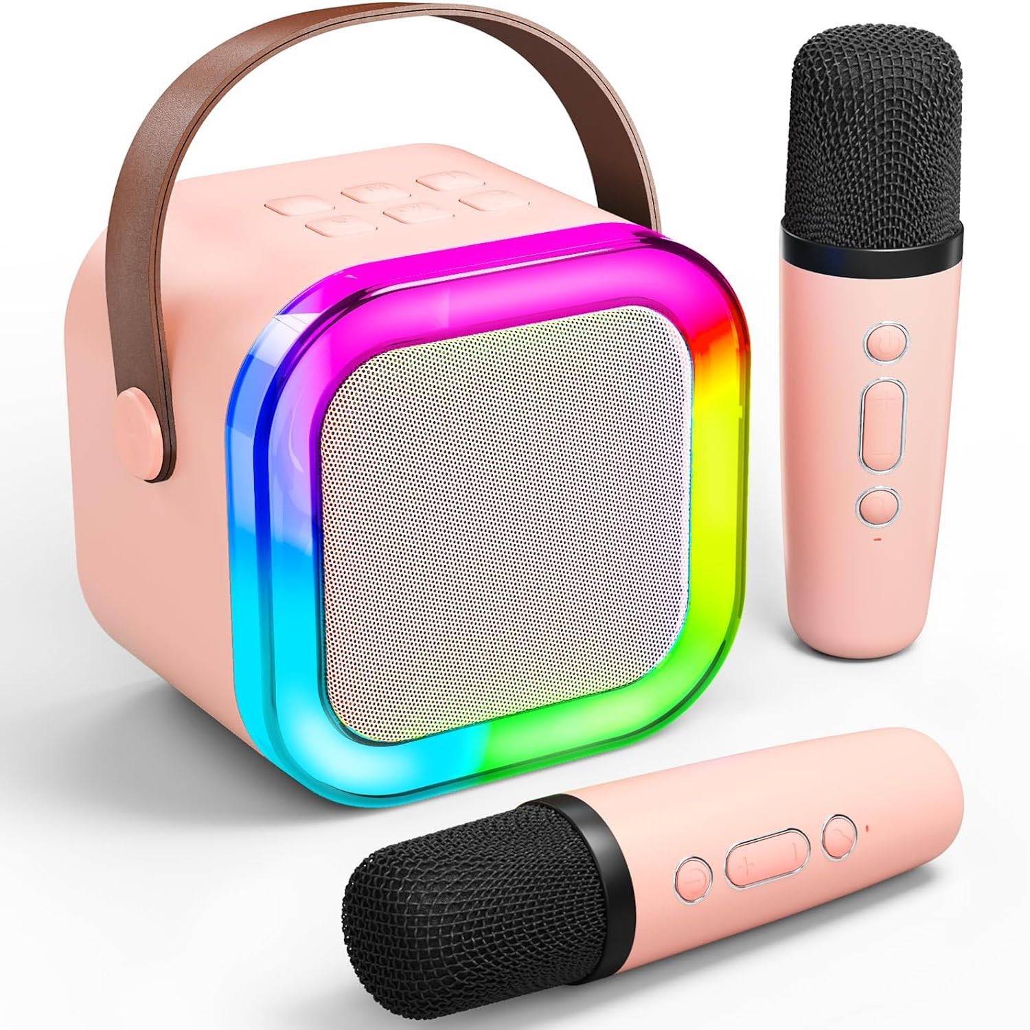 Mini Karaoke Machine For Kids Adults With 2 Microphones 2