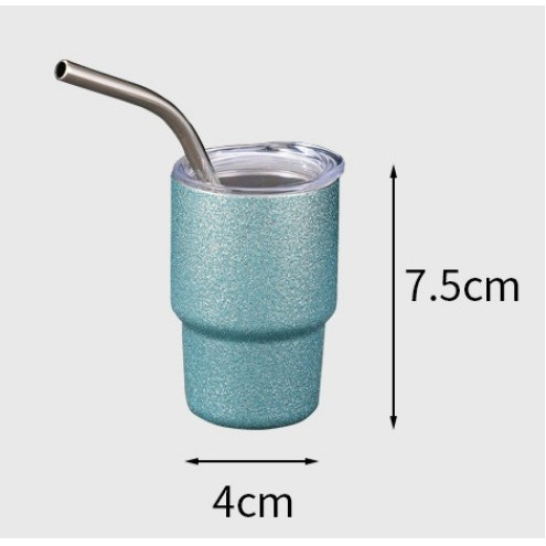 3oz Mini Tumbler Shot Glass with Straw and Lid 4