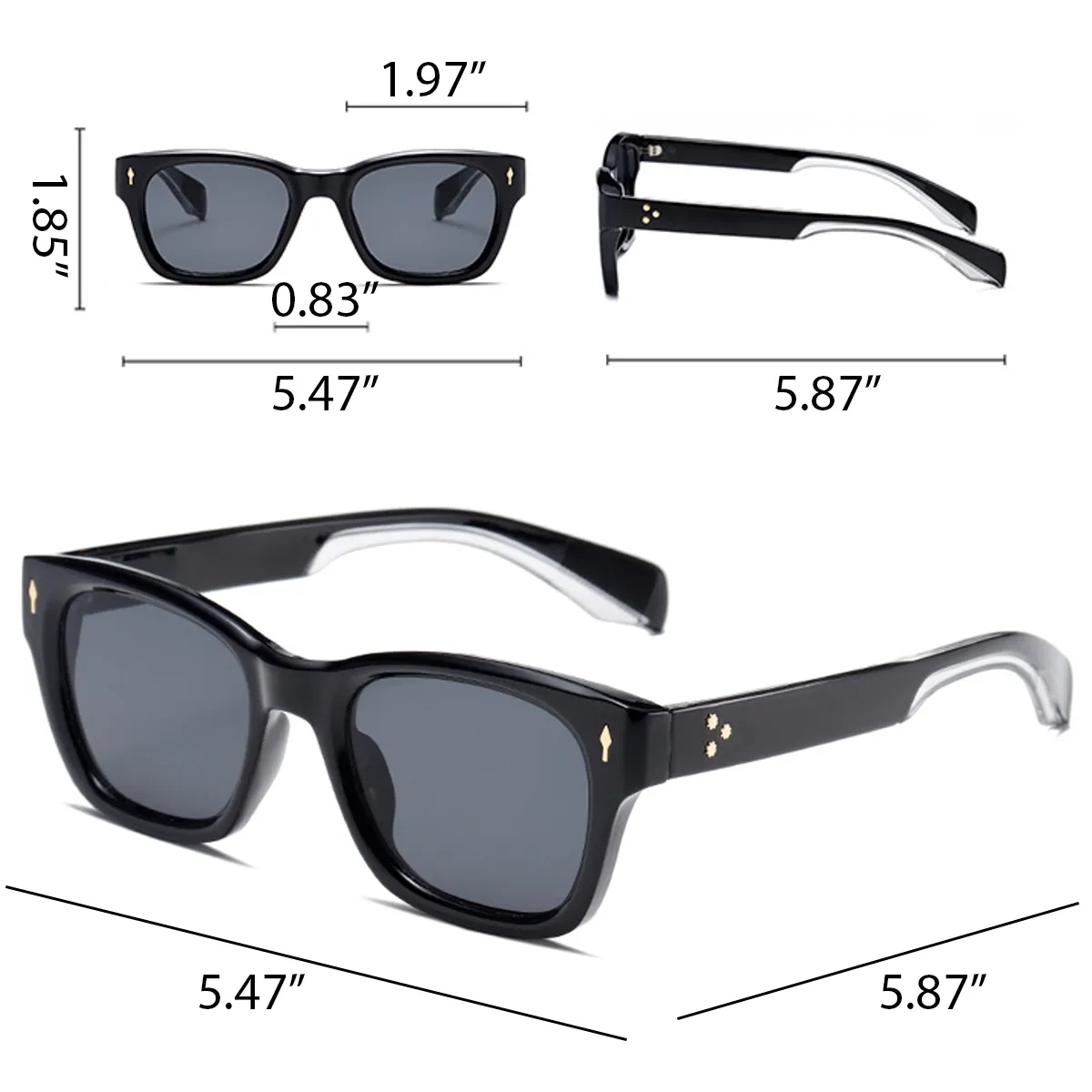 Retro Chic Sunglasses UV Cool Sun Shades Men Women HD Lenses 7