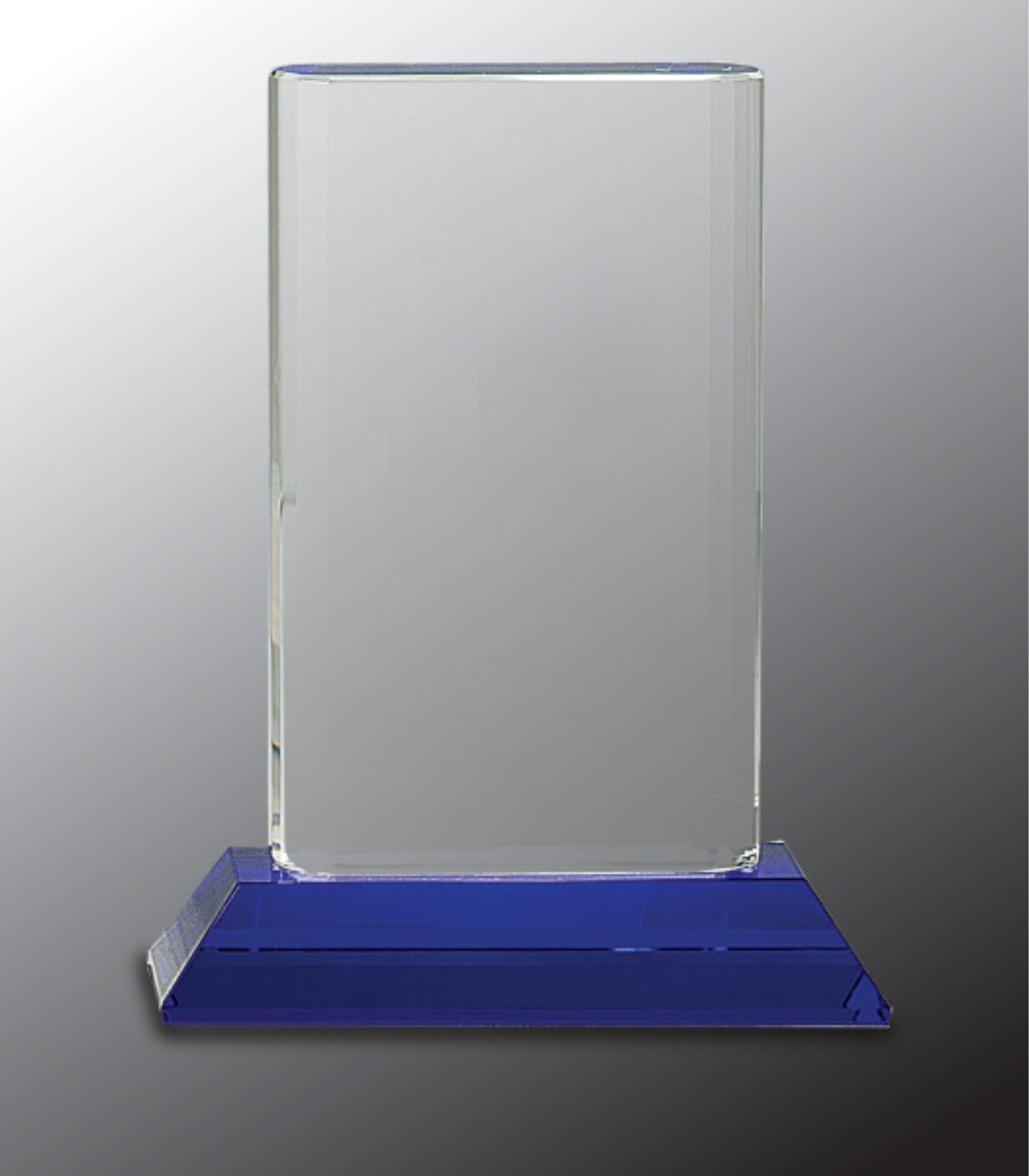 7 3/4" Crystal Cylinder Award on Blue Pedestal Base 3