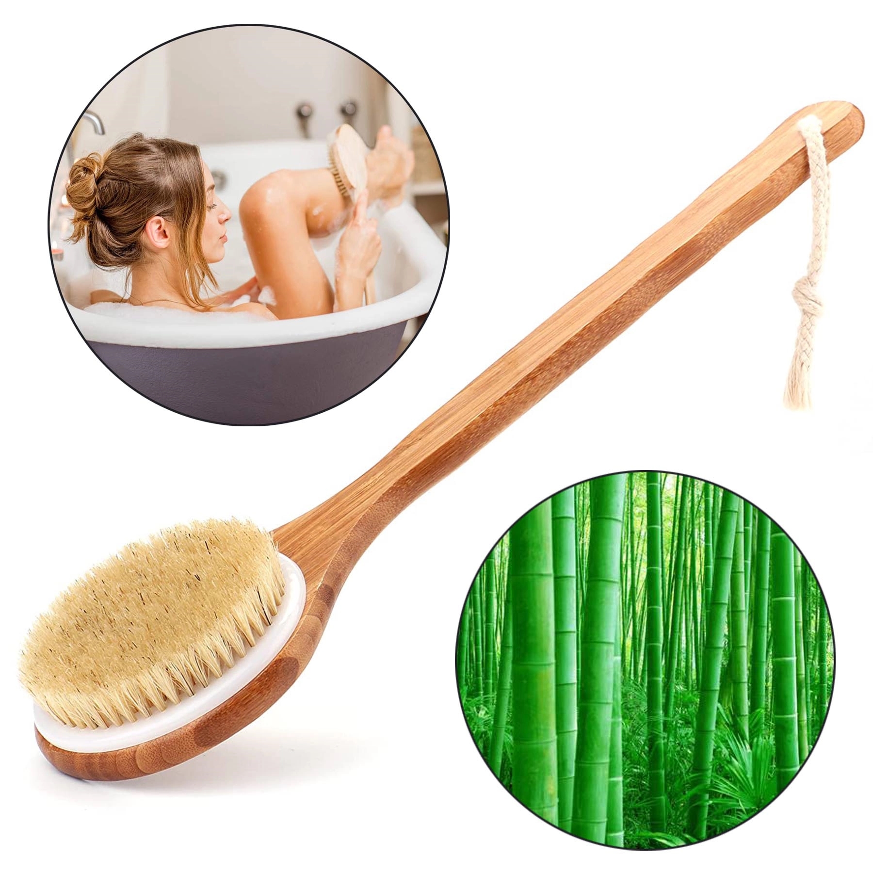 Bamboo Soft Bristle Shower Brush 2