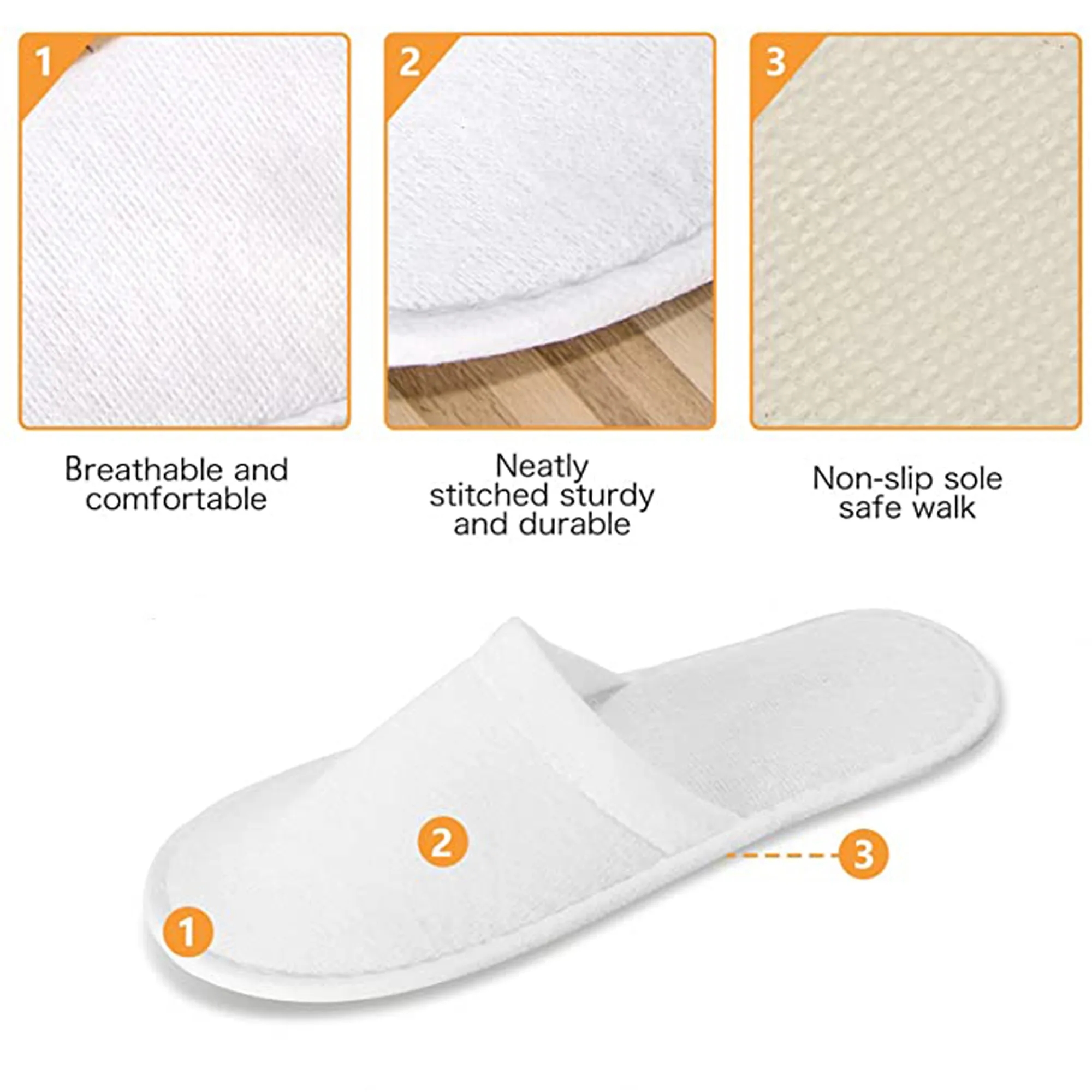 Customize Disposable Terry Cloth Hotel Slippers 2
