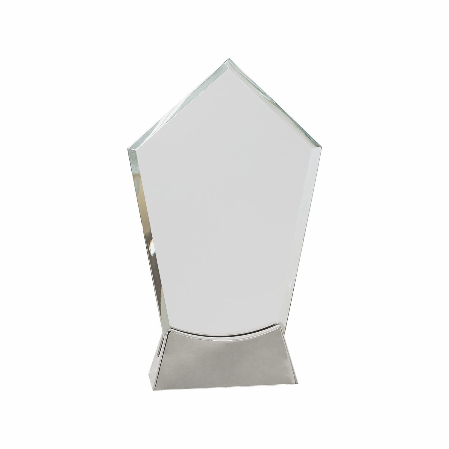 8 1/2" Clear Peak Platinum Glass Award w/ Metal Base 3