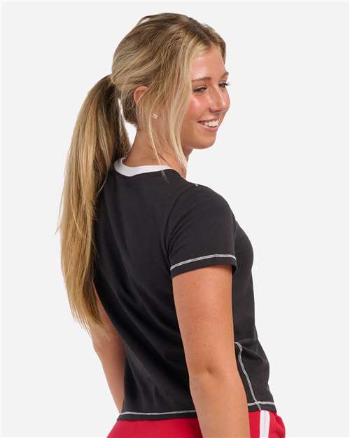 Women's Contrast Stitch Baby Tee - BW2106 12