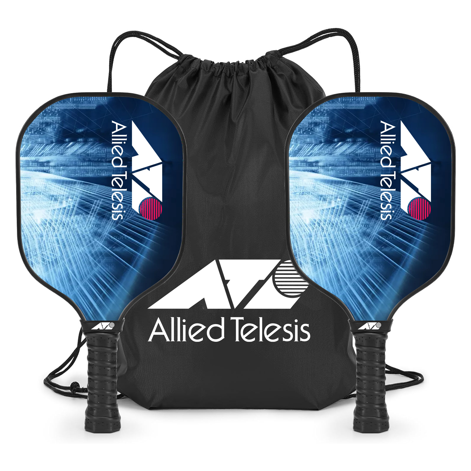 StrikeMaster Fiberglass Pickleball Set – 2 Paddles, 4 Balls & Drawstring Bag 2