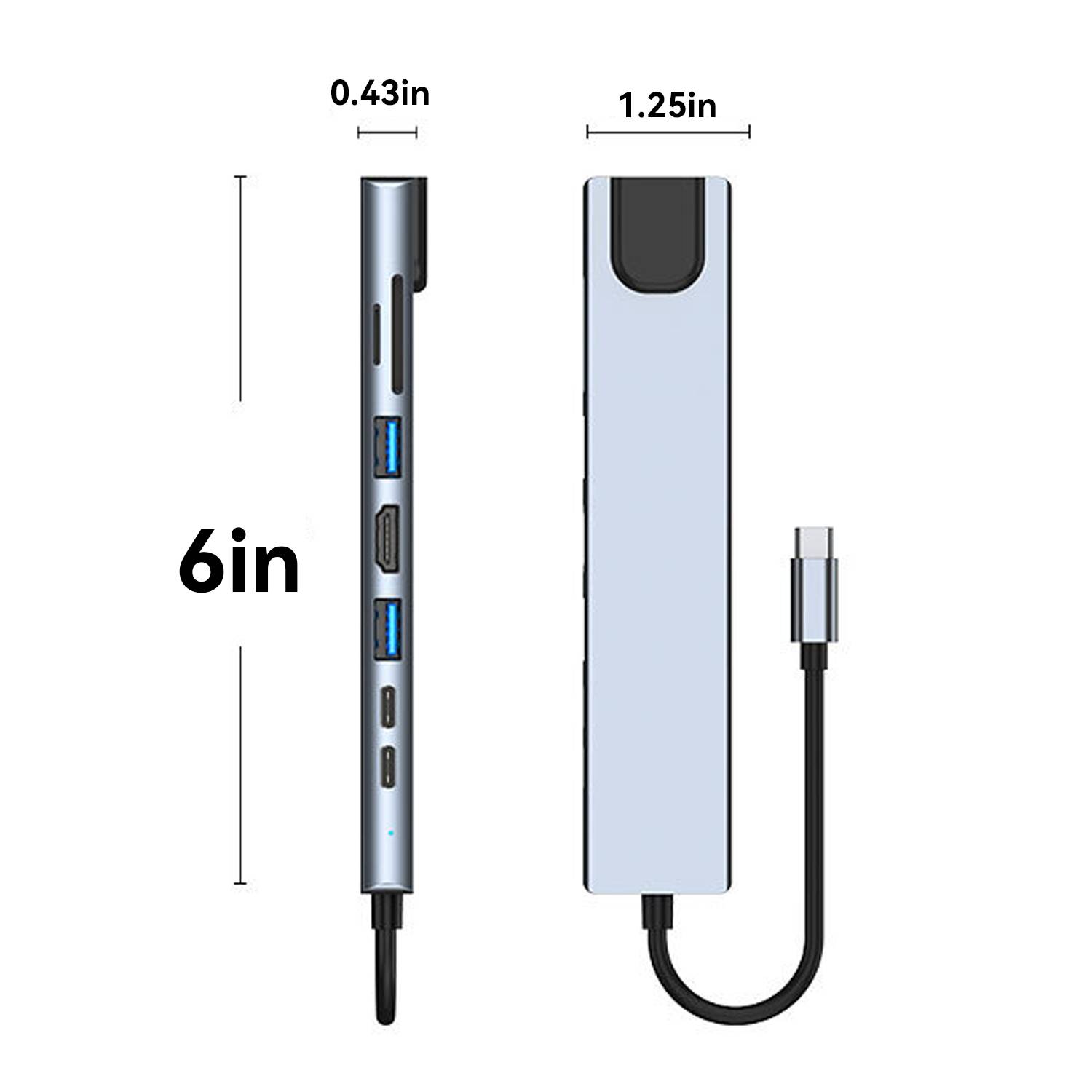 8 in 1 UsB C Hub Type C to 4K HDTV Adapter 4