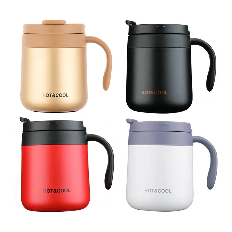 Double Wall Vacuum Reusable Coffee Cup with Handle,12oz. 3