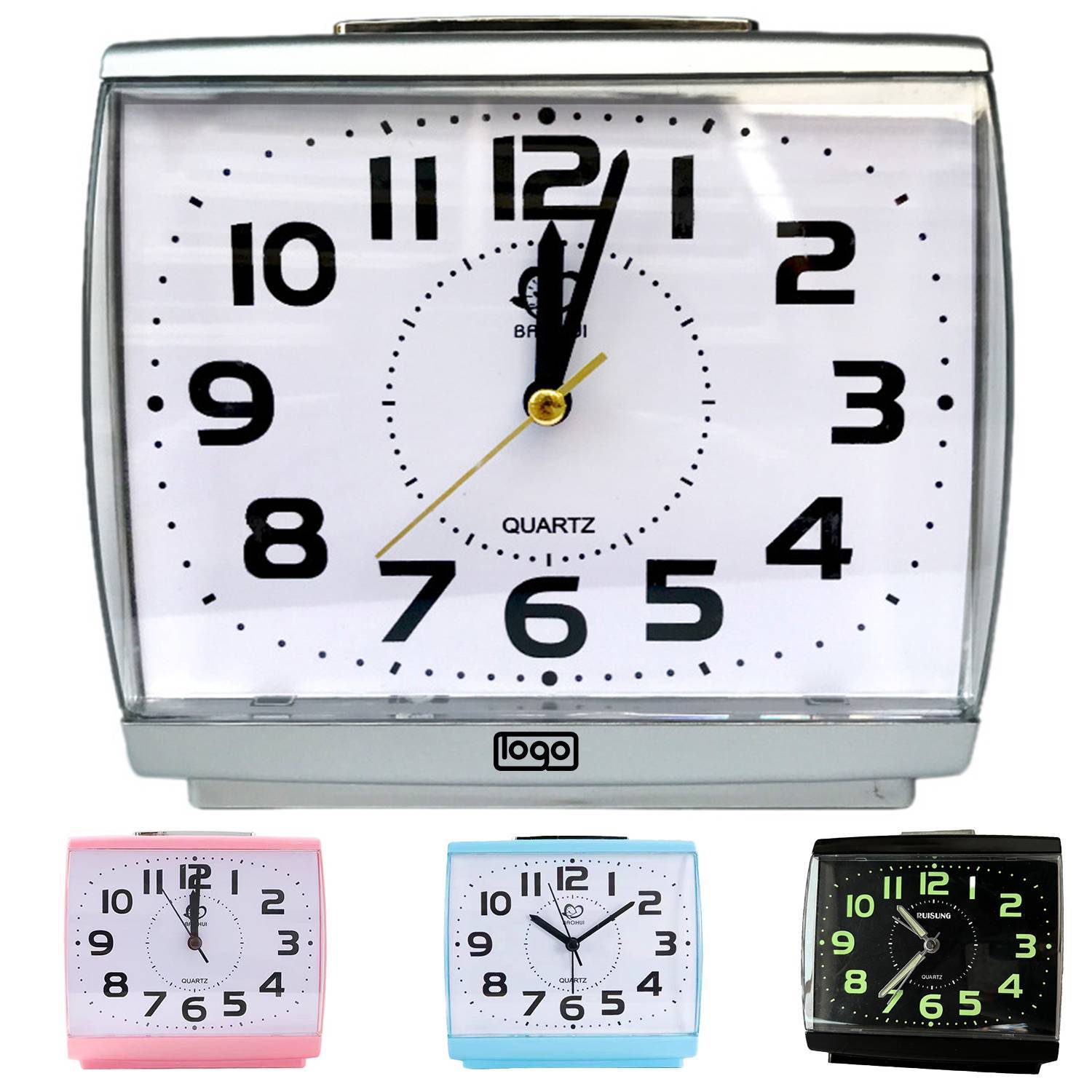 Silent Square Analog Alarm Clock 4