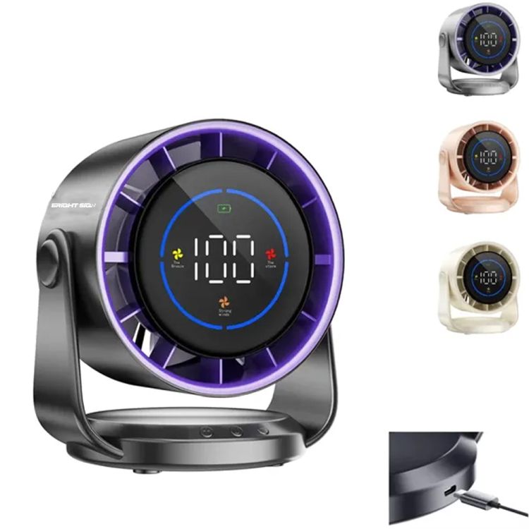 Digital Display Rechargeable Table Fan 2