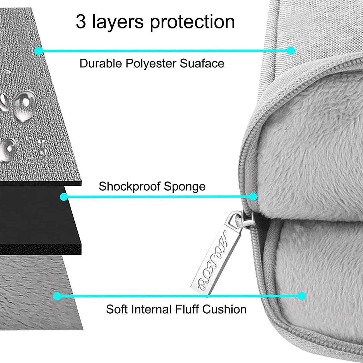 Laptop Shoulder Bag Polyester Flapover Briefcase Sleeve Case 4