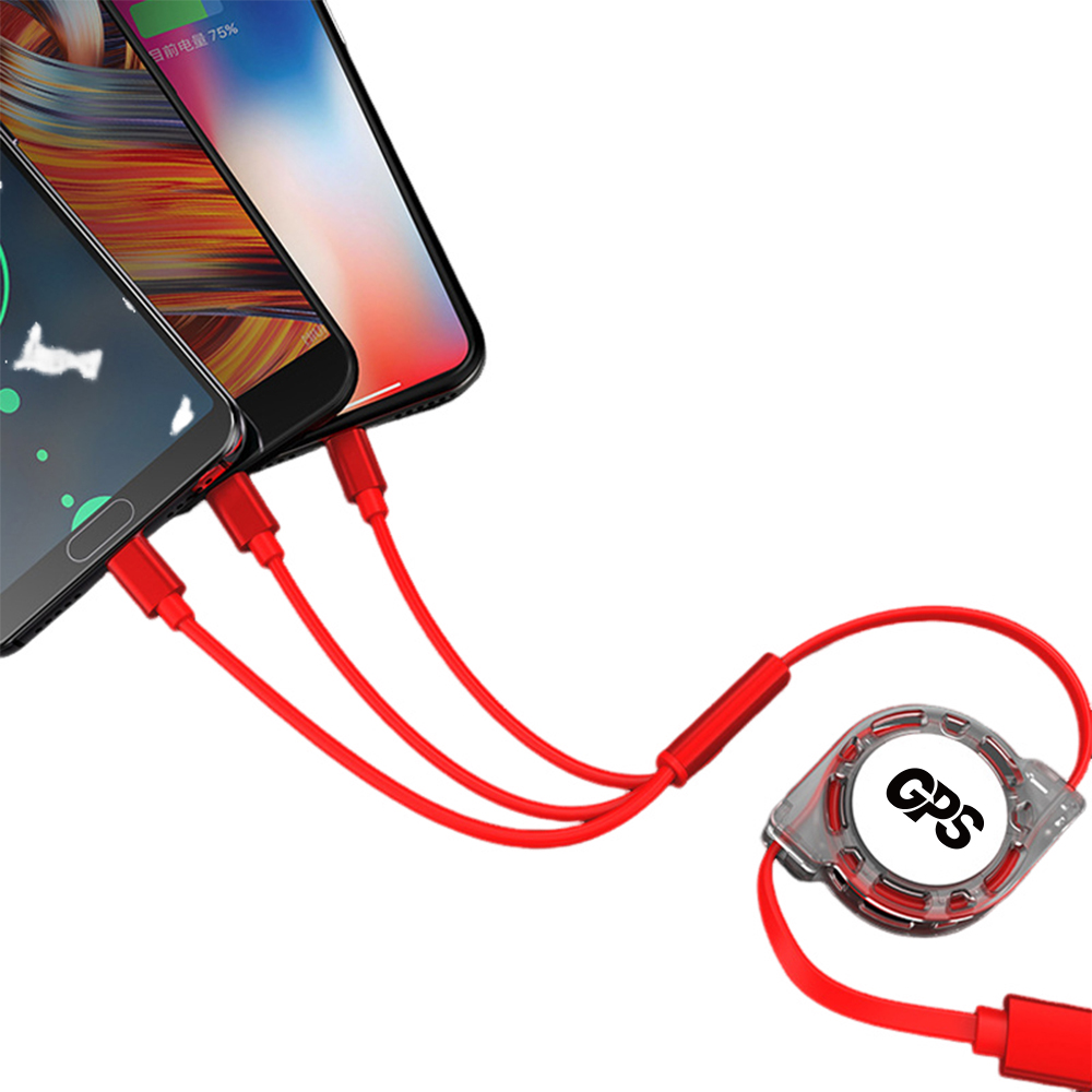 Retractable USB 3 IN 1 Phone Charger Cable